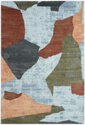 Nordic Blue Multicolor Modern Polyester Area Rug
