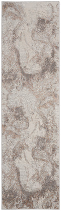 Elation Ivory Grey Modern Polypropylene Area Rug