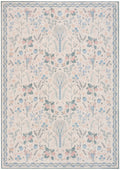 Botanical Washables Ivory Multicolor Modern Polyester Area Rug