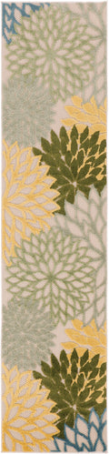 Aloha Green Multicolor Tropical Polypropylene Area Rug