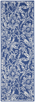 Whimsicle Navy Farmhouse Polypropylene Area Rug