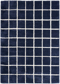 West End Ave Navy Ivory Modern Polyester Area Rug