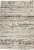 Etched Ivory Beige Contemporary Polypropylene Area Rug