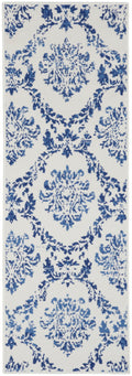 Whimsicle Ivory Navy Farmhouse Polypropylene Area Rug