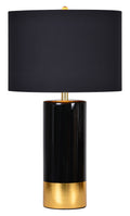The Tuxedo 29" Length Table Lamp, Black and Gold