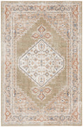Astra Machine Washable Sage Multicolor Vintage Polyester Area Rug