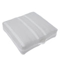 Rousseau Indoor 100% PET Floor Pouf, Light Grey/ Ivory