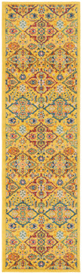 Allur Yellow Multicolor Bohemian Polypropylene Area Rug