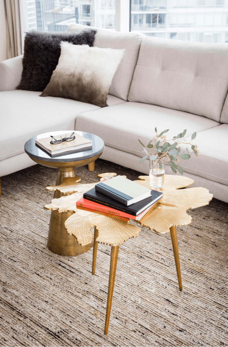 Amoeba Accent Table in Gold