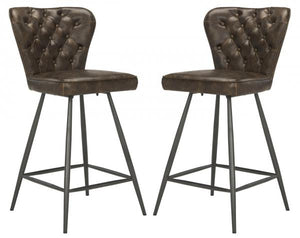 Ashby Set of 2 Counter Stool in Dark Brown