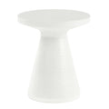GRC Round End Table, Bone Finish