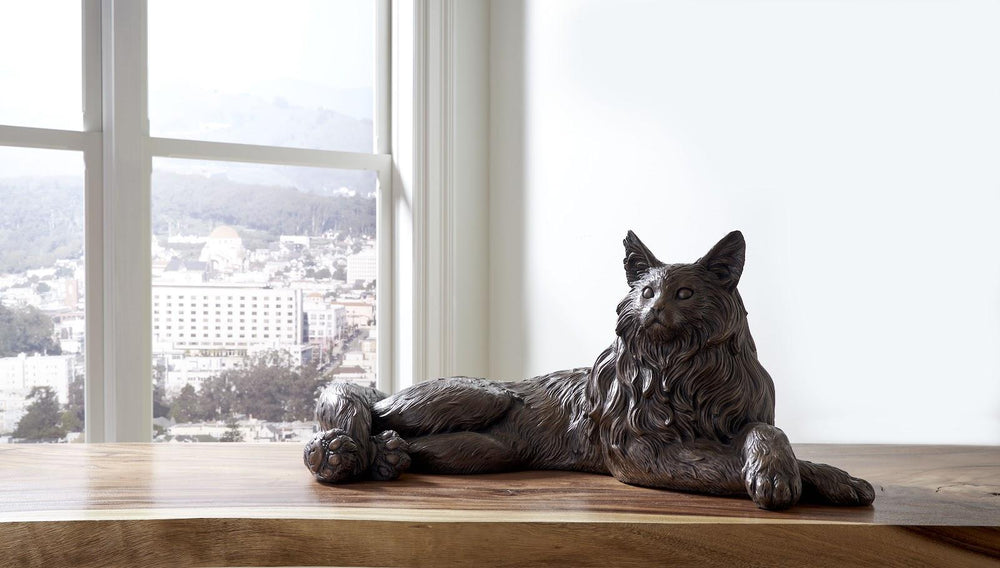 Cat Sculpture in Bronze