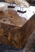 Square Teak Slice Coffee Table