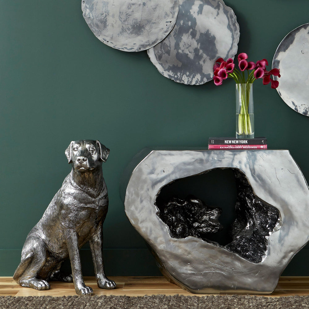 Sitting Labrador Liquid Silver