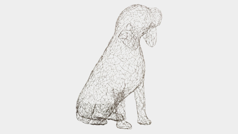 Crazy Wire Beagle Sculpture - Modern Organic Metal Art