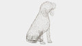 Crazy Wire Beagle Sculpture - Modern Organic Metal Art