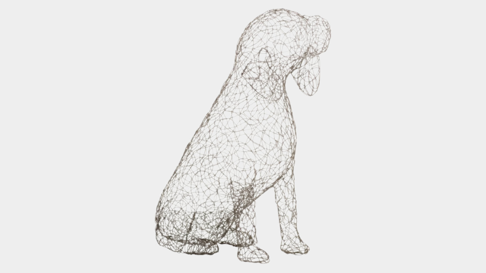 Crazy Wire Beagle Sculpture - Modern Organic Metal Art