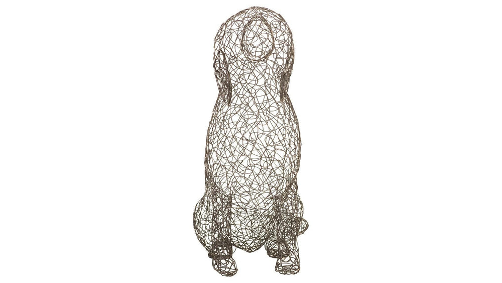 Crazy Wire Beagle Sculpture - Modern Organic Metal Art