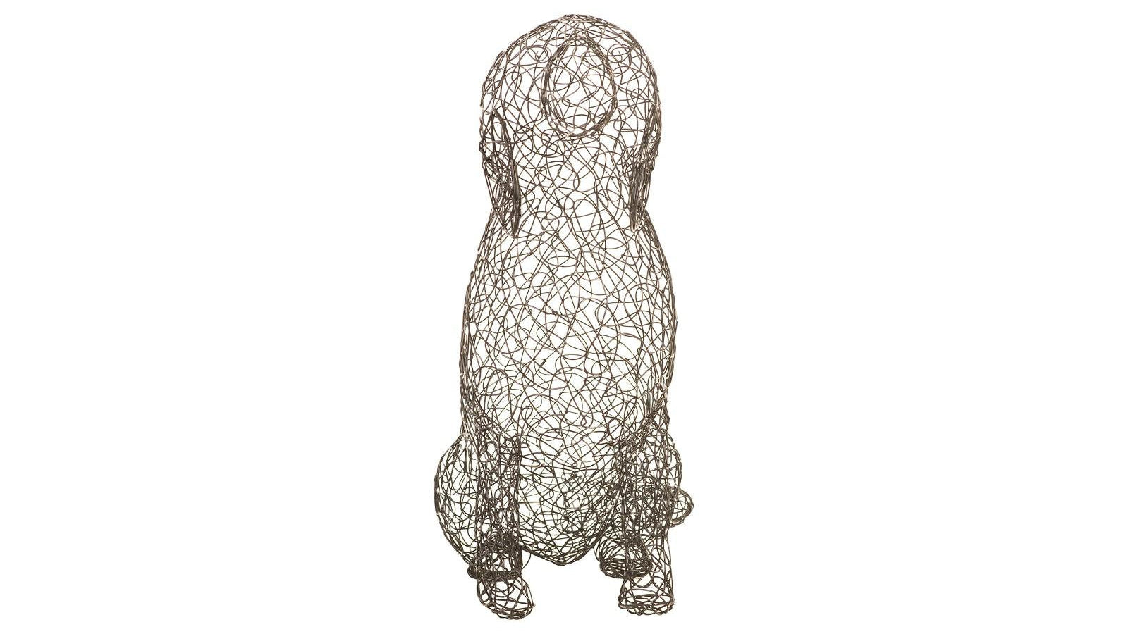 Crazy Wire Beagle Sculpture - Modern Organic Metal Art
