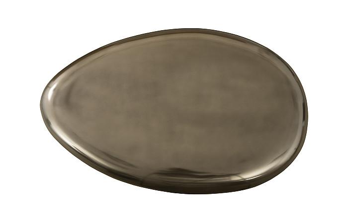 River Stone Coffee Table in Polished Bronze – Modern 36″