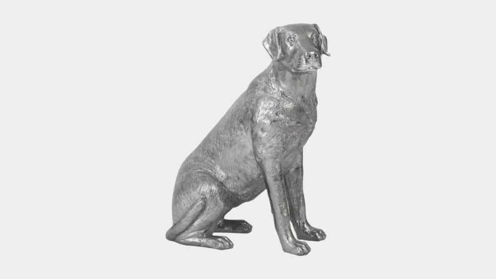 Sitting Labrador Liquid Silver