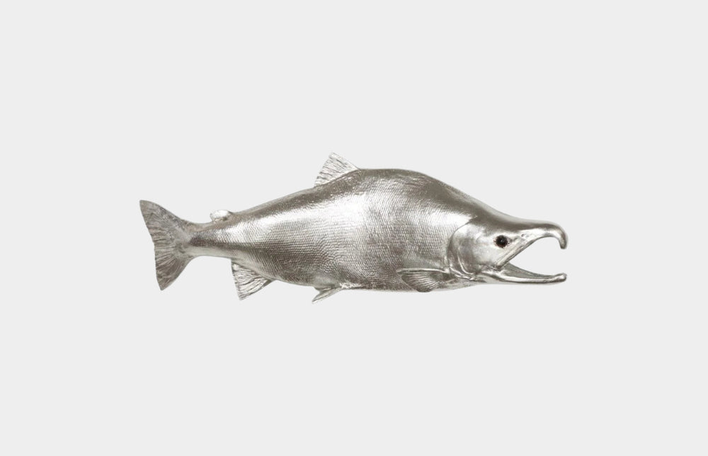 Sockeye Salmon in Silver Leaf – Fish Wall Sculpture