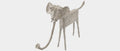 Trunk Down Elephant Paper Mache Sculpture