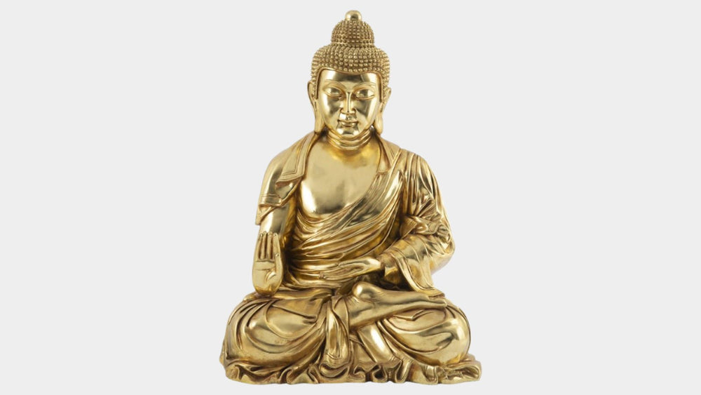 48" Gold Leaf Buddha Statue – Majestic Eastern Home Decor