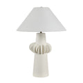 Disla 27.25" Tall Milk White Resin Table Lamp with Tapered Linen Shade