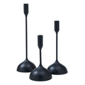 Chambers Indoor Aluminum Set Of 3 Tapered Candle Holder, Matte Black