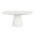 Pedestal Dining Table, Bone Finish