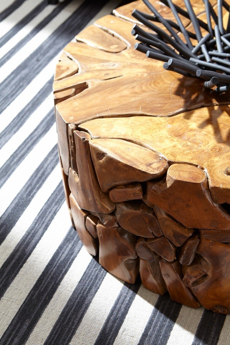 Teak Chunk Round Coffee Table