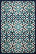 Aloha Navy Bohemian Polypropylene Area Rug