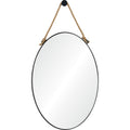 Parbuckle 42" Tall Oval Wall Mirror, Black