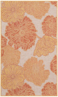 Garden Oasis Coral Tropical Polypropylene Area Rug