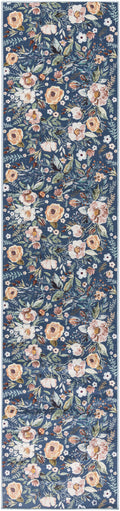 Nourison Washables Navy Multicolor Vintage Polyester Area Rug