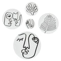 Solange 5 Piece Wide Wall Art, Black