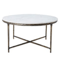 Pearse Indoor Cast Aluminum Coffee Table, Antique Brass