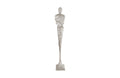 Tall Chiseled Male Sculpture | Resin – Silver Leaf