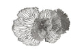 Flower Wall Art – Medium – Gray – Metal