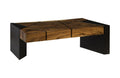 Criss Cross Coffee Table on Black Iron Legs | Chamcha Wood