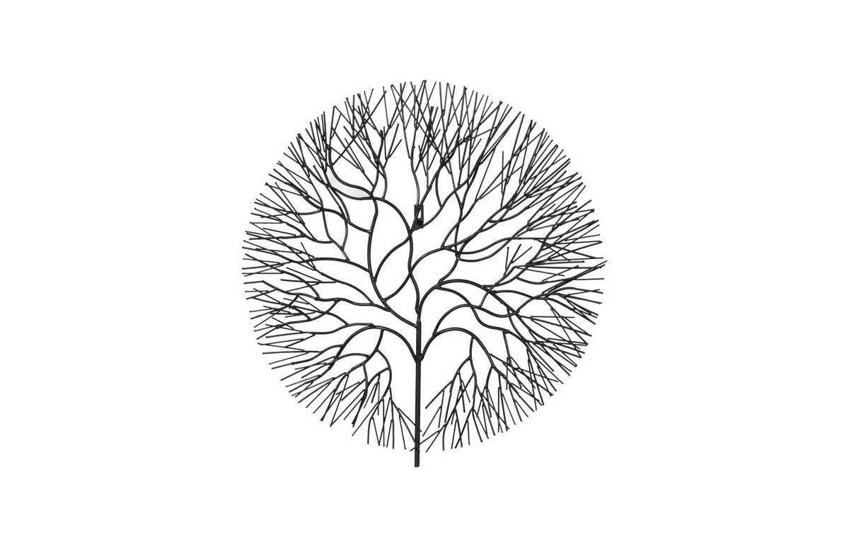 Wire Tree Wall Art | Metal - Medium, Circle, Metal, Black
