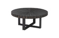 Chainsaw Coffee Table – Round – Black Iron Cross Base | Black/Copper