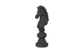 Knight Chess Sculpture – Cast Stone Black – Small
