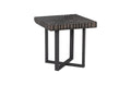Chainsaw Side Table – Burnt Black – Black Iron Cross Base