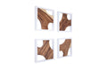 Framed Slice Wall Tile – White Frame | Set of 4