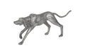 Walking Dog Sculpture | Black/Silver – Aluminum