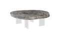 Floating Coffee Table on Acrylic Legs | Gray Stone – Size Varies