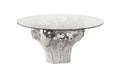 Cast Root Small Silver Dining Table Base | With Glass