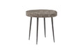 Crosscut Side Table | Gray Stone – Forged Legs